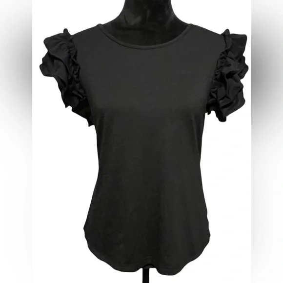 Ladies tiered ruffle sleeve shirt - Picture 1 of 6